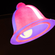 Taco Bell logo lit up at night